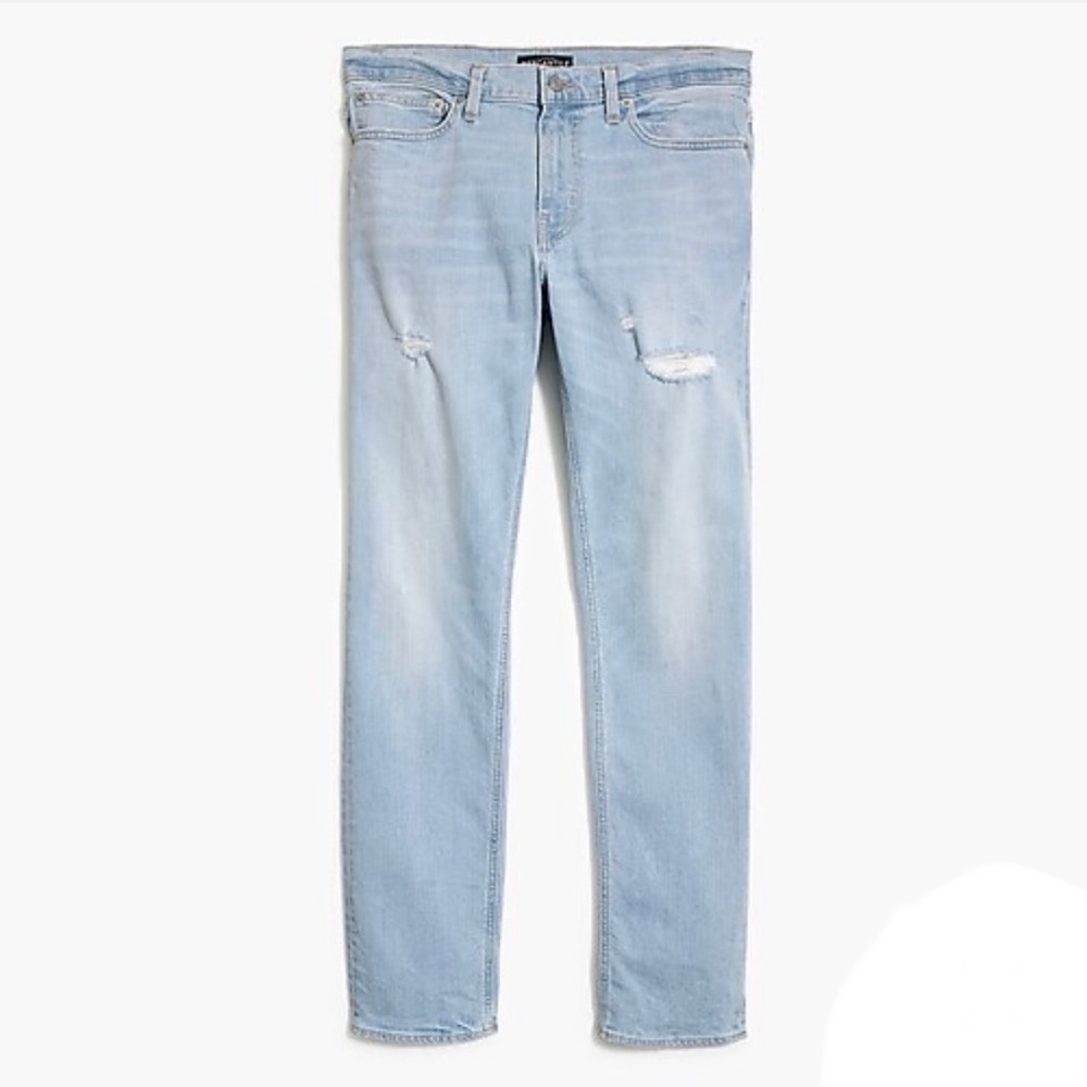 J.Crew Straight Fit Distressed Jeans Light Wash